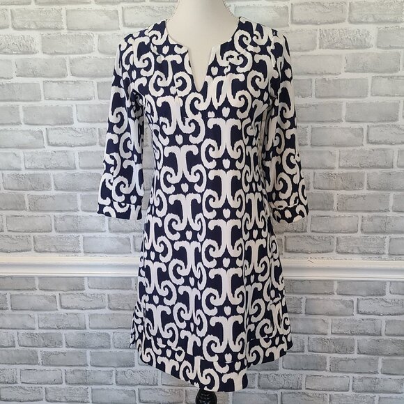 Jude Connally Dresses & Skirts - Jude Connally Geometric Shift Mini Dress Retro Resort Wear Beach Made in USA Sm